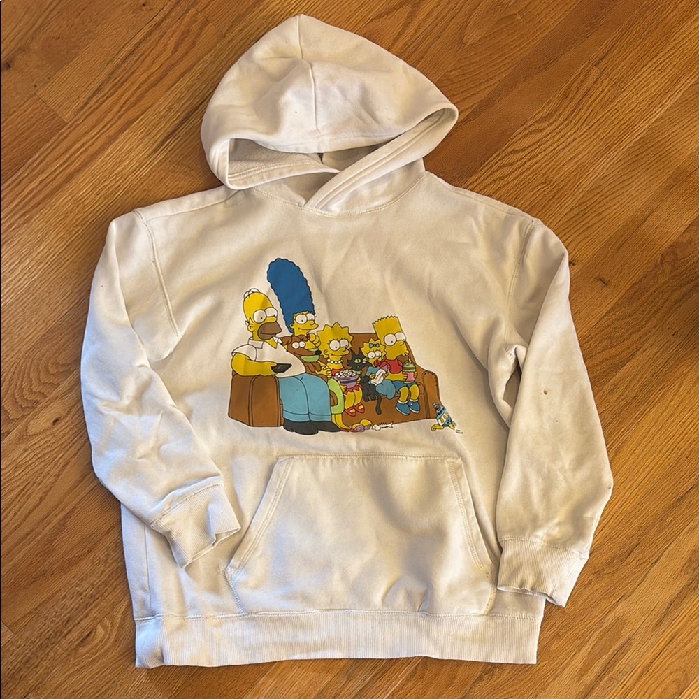 Simpsons Family Graphic Hoodie - Cream (Size L)
